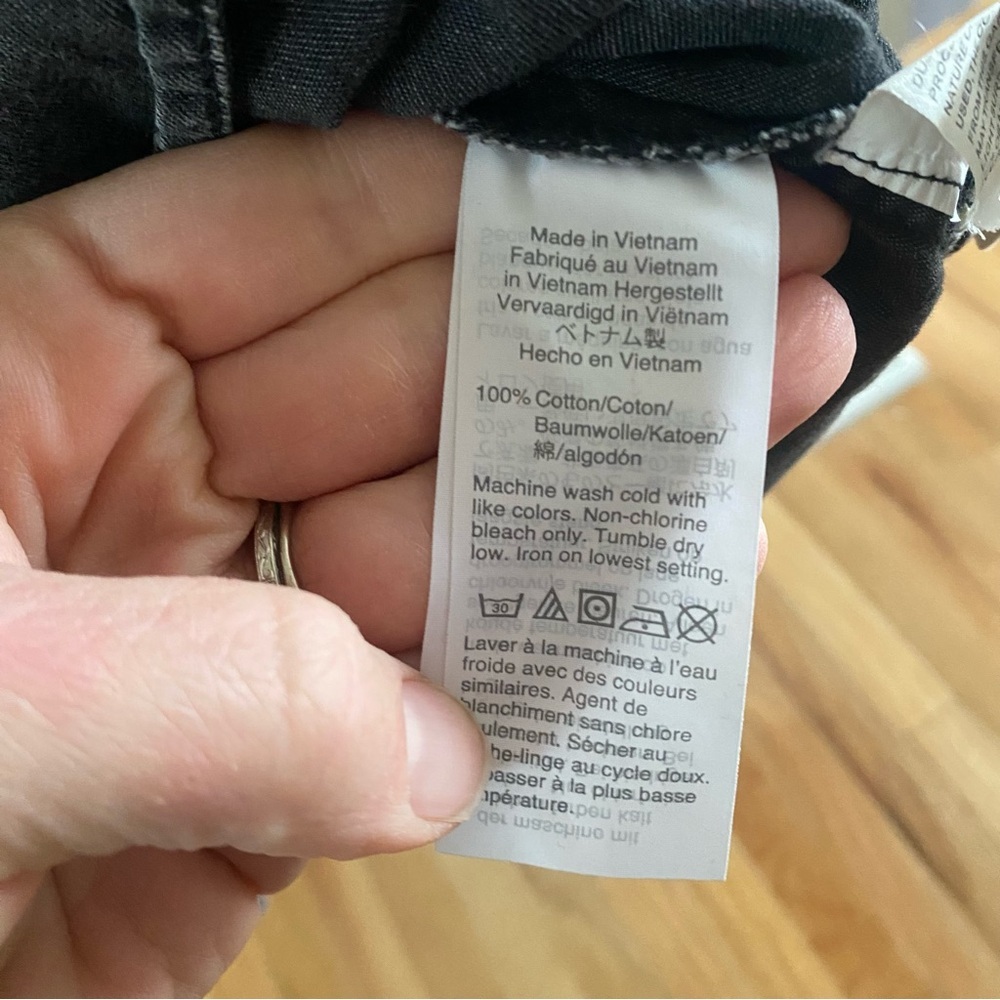 Madewell Denim Hilltop Shirt in Lunar Wash Black Size Medium Short Sleeve - Picture 7 of 10